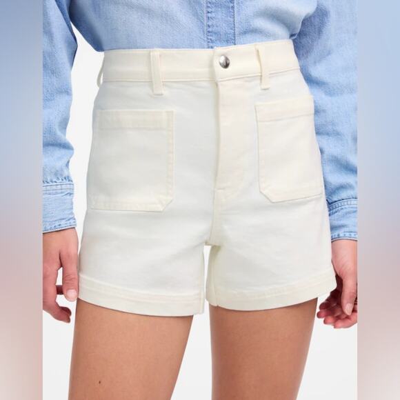 Madewell Pants - Madewell The Denim Emmett Short: Patch Pocket Edition Tile White Size 31